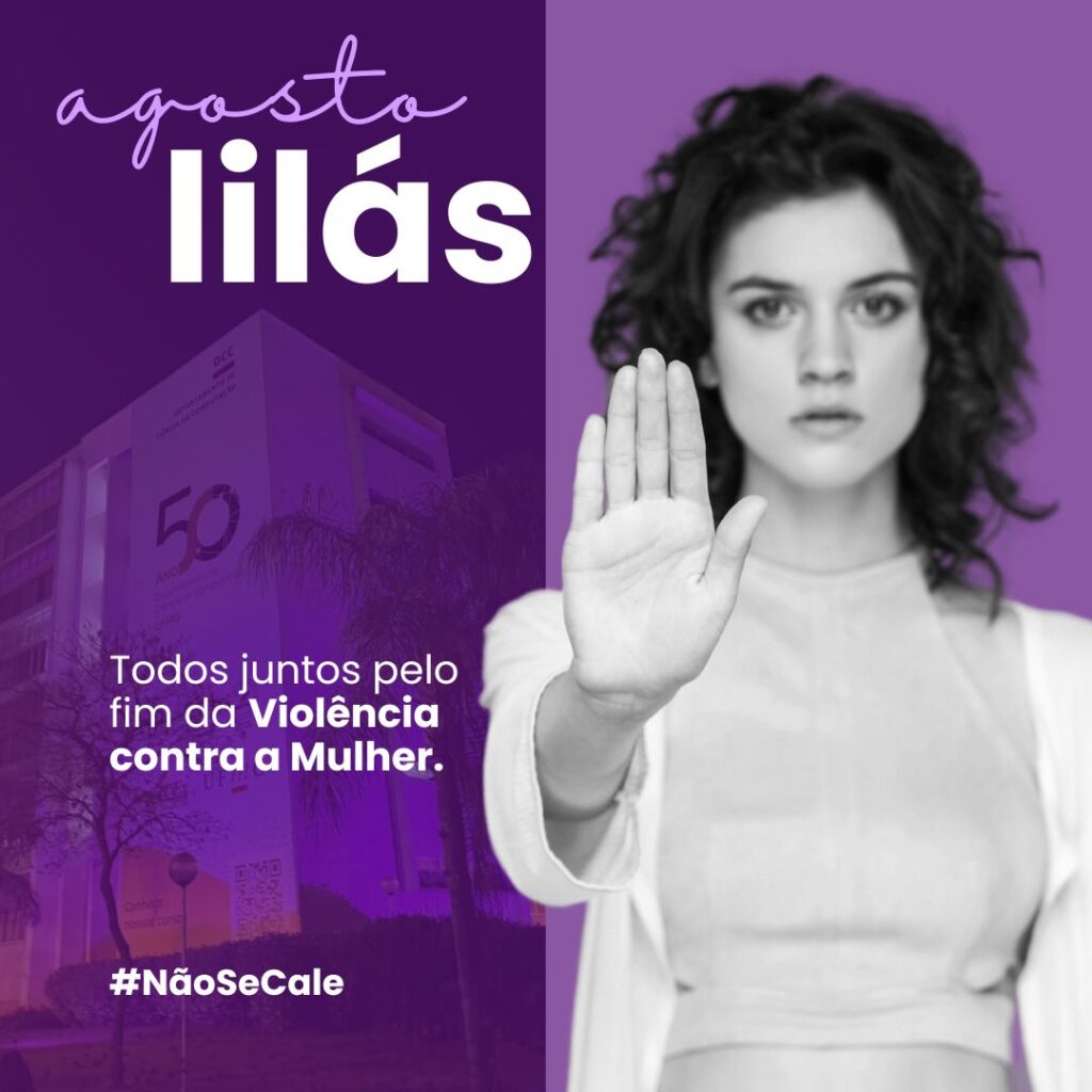 Prédio do DCC é iluminado de lilás e integra mobilização nacional contra a violência à mulher