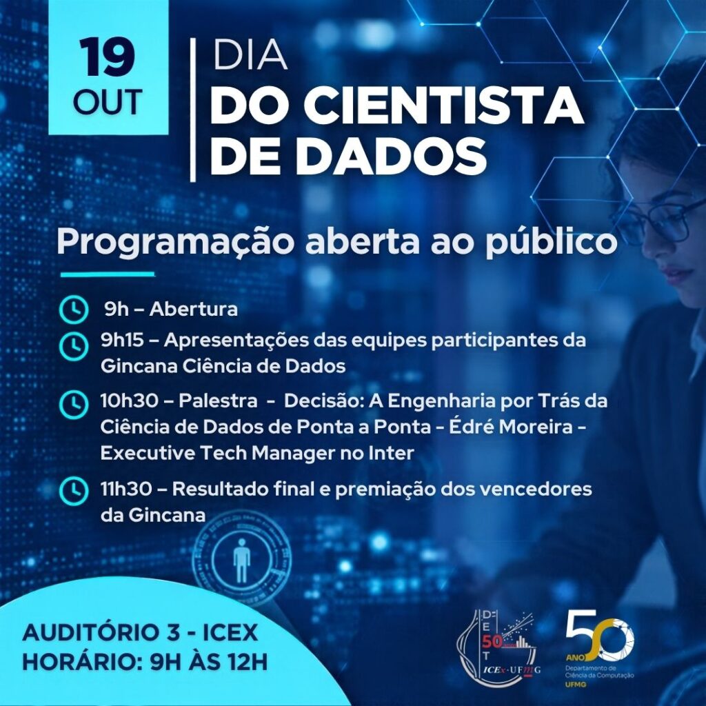Como os dados se transformam em decisões? Evento organizado pelo DCC e DEST celebra o Dia do Cientista de Dados