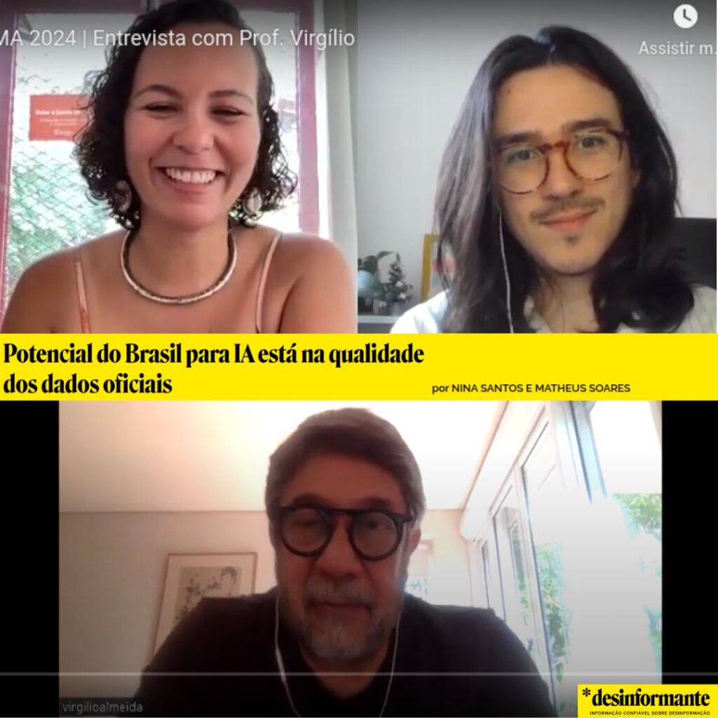 Site *desinformante repercute o potencial do Brasil para IA em entrevista com o prof. Virgilio Almeida