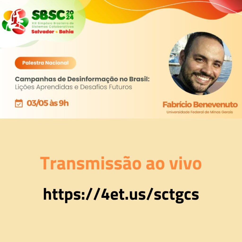 Pesquisador do DCC profere palestra durante o XIX Simpósio Brasileiro de Sistemas Colaborativos