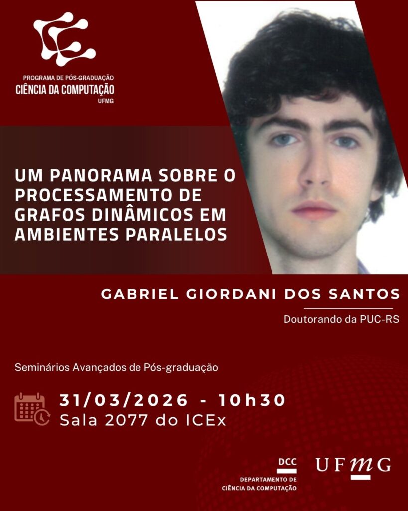 Palestra aberta ao público: Um Panorama sobre o Processamento de Grafos Dinâmicos em Ambientes Paralelos