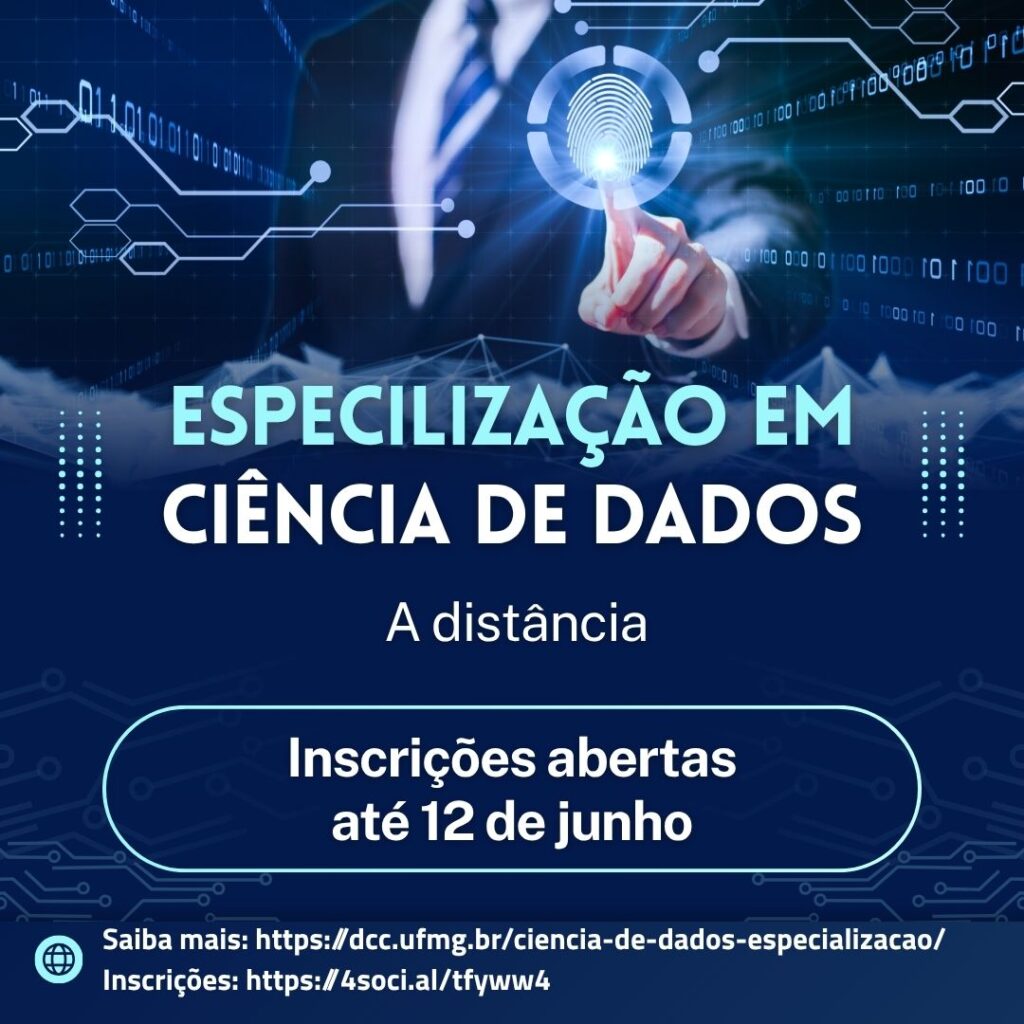 Estão abertas as inscrições para Especialização em Ciência de Dados na UFMG