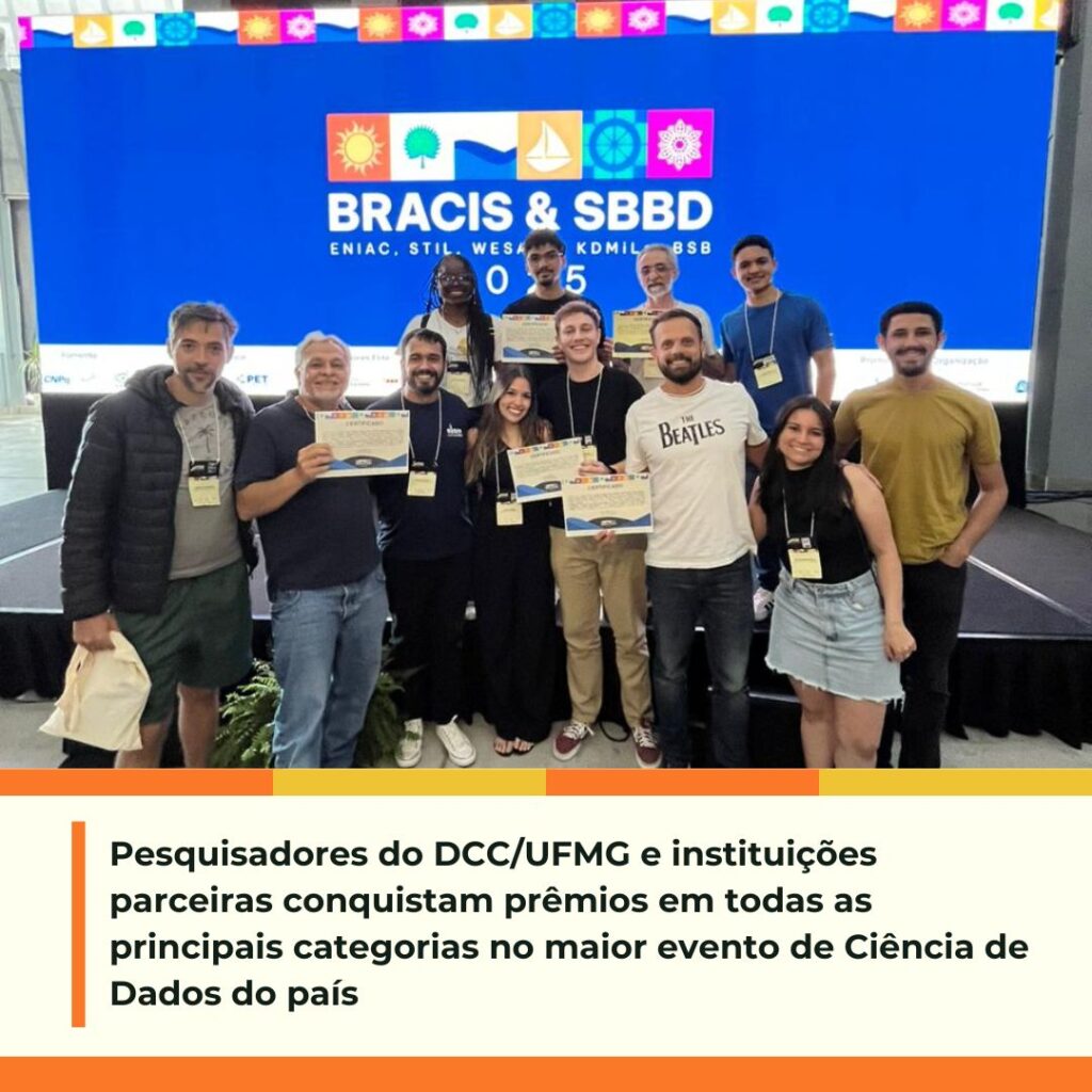 Pesquisadores do DCC/UFMG e instituições parceiras conquistam os principais prêmios do SBBD 2025