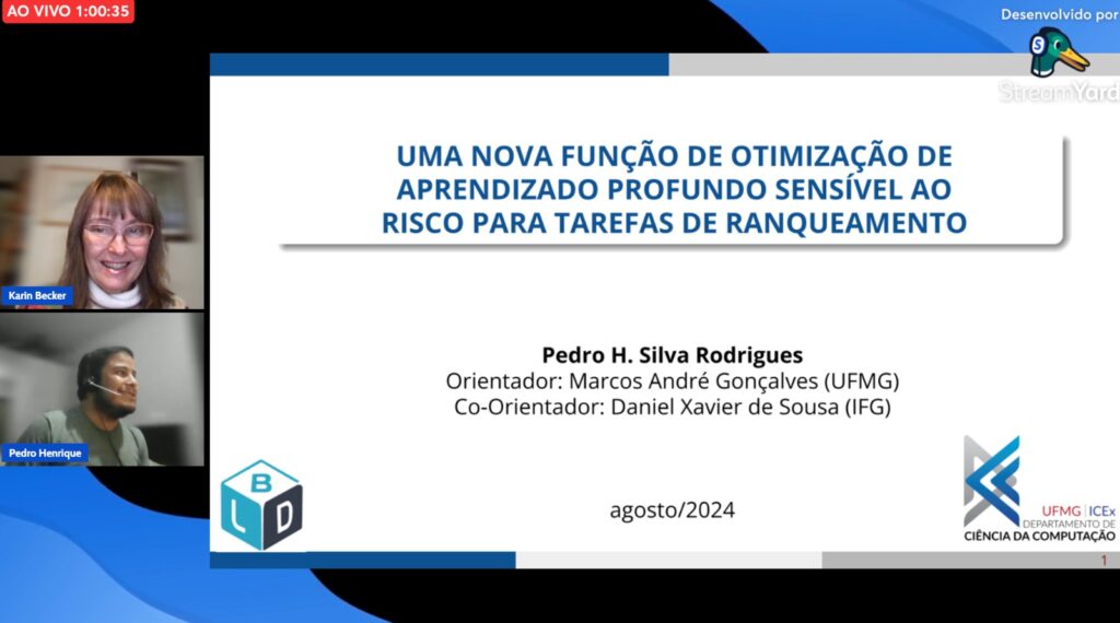 Aluno do mestrado do PPGCC/UFMG é premiado no SBBD 2024